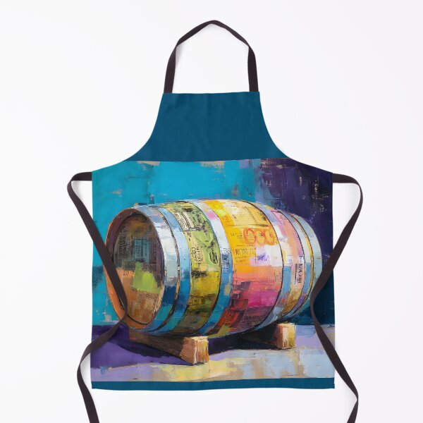 Item preview, Whiskey Barrel Pop Art - Colorful Abstract Vibes with Bold Labels and Wooden Base designed and sold by OlfactoART Studio.