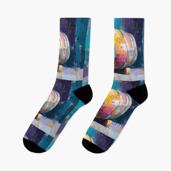 Item preview, Whiskey Barrel Pop Art - Colorful Abstract Vibes with Bold Labels and Wooden Base designed and sold by OlfactoART Studio.