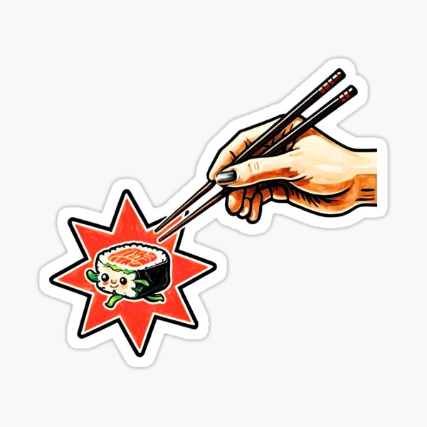 Item preview, Seize Joy Kawaii Running Sushi Roll & Chopsticks with Spark Graphic for Stickers, Magnets, Mugs and More. designed and sold by eatmorvelopator.