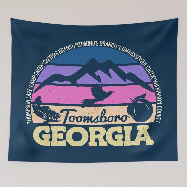 Item preview, Toomsboro Georgia Sunset Retro Vintage Local Pride Logo designed and sold by CRHPOD20.
