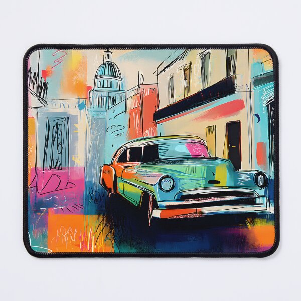 Item preview, Cruise Through Havana - Vintage Car Glides Past Colorful Streets and Cuban Charm designed and sold by OlfactoART Studio.