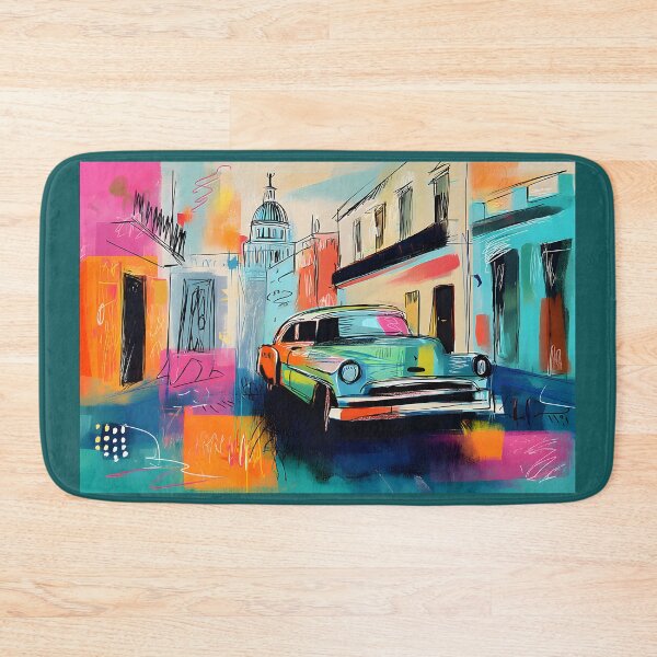 Item preview, Cruise Through Havana - Vintage Car Glides Past Colorful Streets and Cuban Charm designed and sold by OlfactoART Studio.