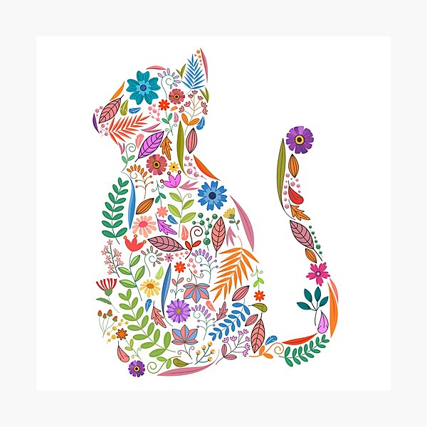 Item preview, Fancy And Fine Flowered Cat Garden Design designed and sold by BunnyThePainter.