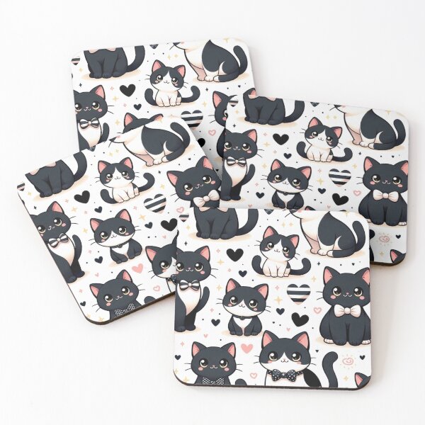 Item preview, Playful Kitties Black and White Cat Design designed and sold by purplesensation.