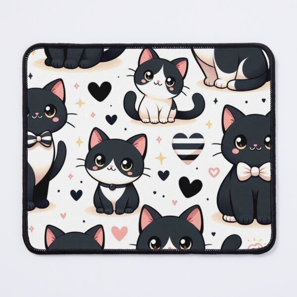 Item preview, Playful Kitties Black and White Cat Design designed and sold by purplesensation.
