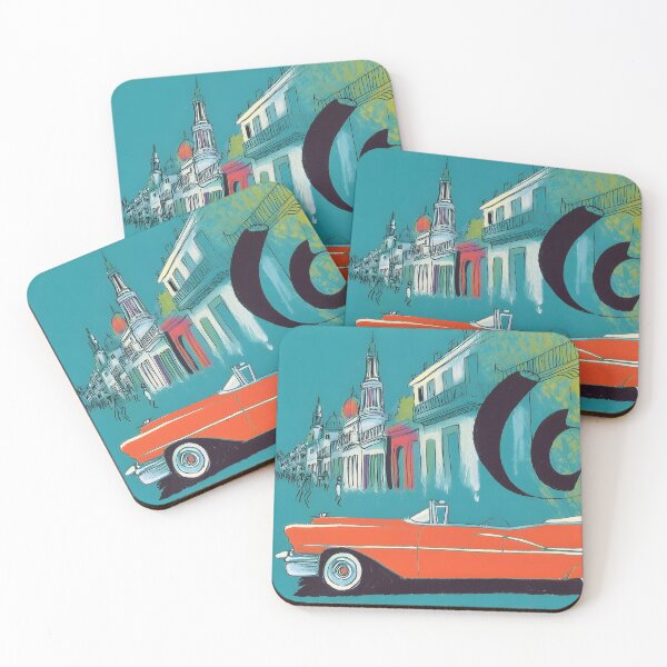 Item preview, Drive Through Havana's Colorful Streets - Orange Convertible and Jazzy Saxophone Energy Abstract Digital Art designed and sold by OlfactoART Studio.
