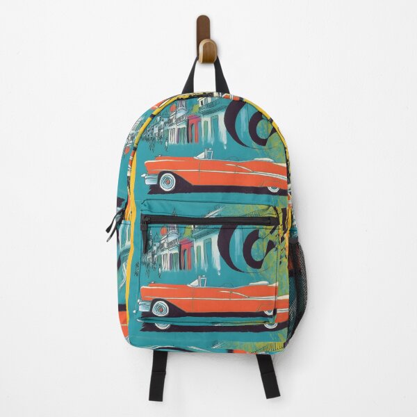 Item preview, Drive Through Havana's Colorful Streets - Orange Convertible and Jazzy Saxophone Energy Abstract Digital Art designed and sold by OlfactoART Studio.