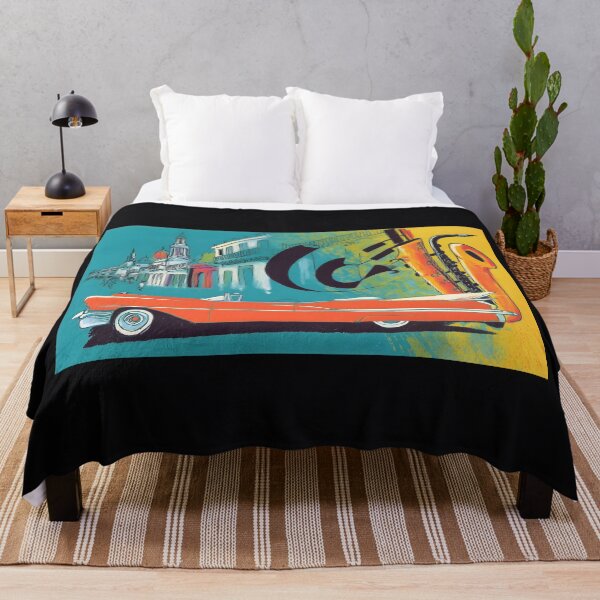Item preview, Drive Through Havana's Colorful Streets - Orange Convertible and Jazzy Saxophone Energy Abstract Digital Art designed and sold by OlfactoART Studio.