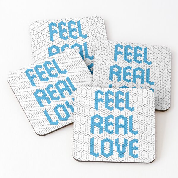 Item preview, Feel Real Love Blue Mosaic Heartfelt Affirmation Message designed and sold by kakarikihill.