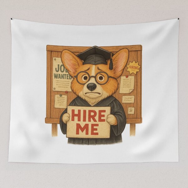 Item preview, Hire Me Corgi – Funny Graduation Dog Looking for a Job designed and sold by 奇0904.