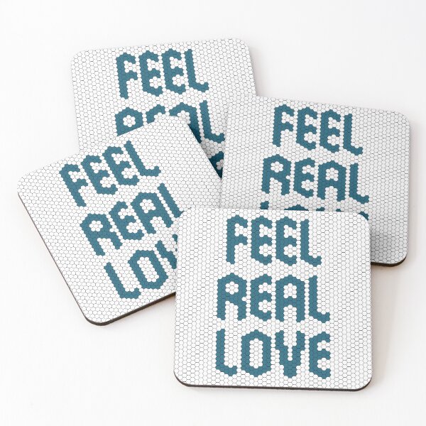 Item preview, Feel Real Love Dark Blue Mosaic Heartfelt Affirmation  designed and sold by kakarikihill.