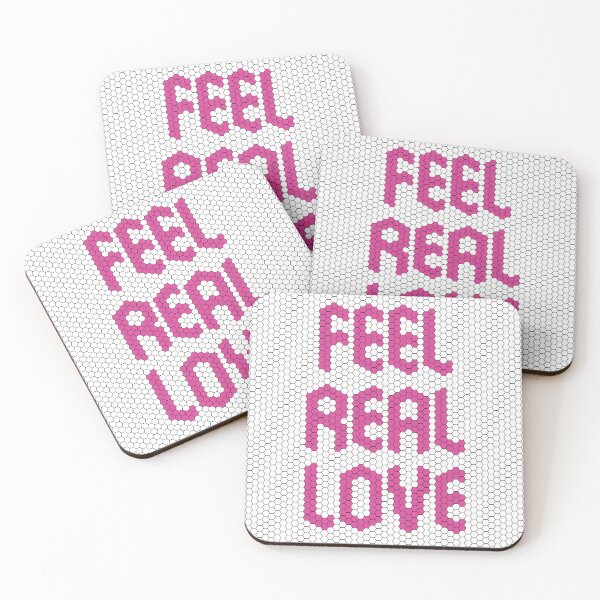 Item preview, Feel Real Love Pink Mosaic Heartfelt Affirmation Message designed and sold by kakarikihill.