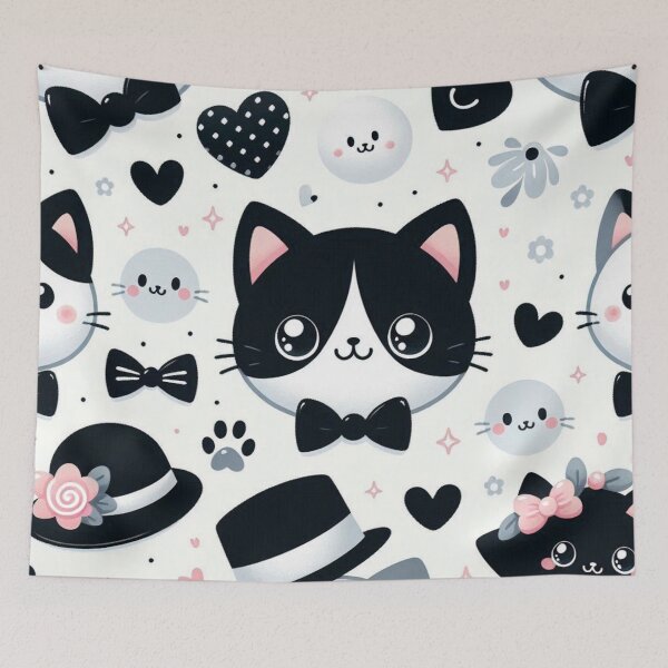 Item preview, Cute Cartoon Kittens Black and White Cats designed and sold by purplesensation.
