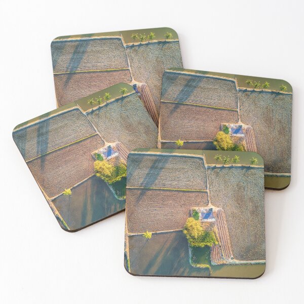 Item preview, Aerial Image of Farmers Rice Field and Old Ruin designed and sold by Huskyyy Designs.