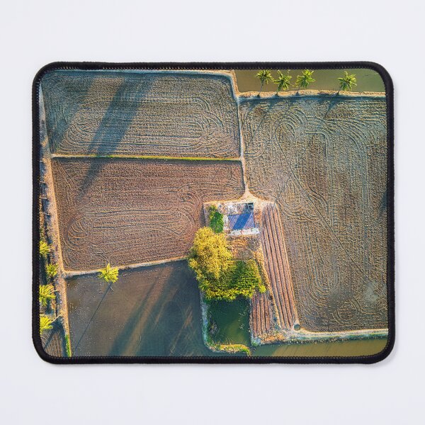 Item preview, Aerial Image of Farmers Rice Field and Old Ruin designed and sold by Huskyyy Designs.
