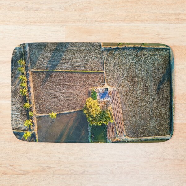 Item preview, Aerial Image of Farmers Rice Field and Old Ruin designed and sold by Huskyyy Designs.