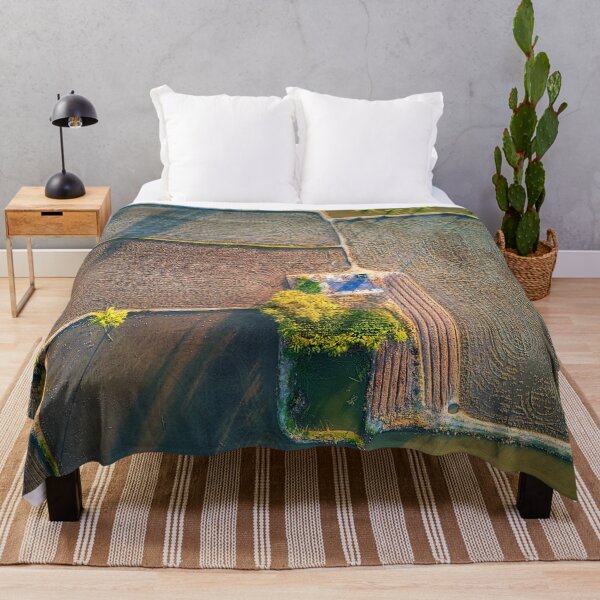 Item preview, Aerial Image of Farmers Rice Field and Old Ruin designed and sold by Huskyyy Designs.