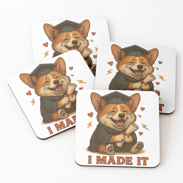 Item preview, I Made It! Emotional Graduation Corgi – Proud Grad Dog Art designed and sold by 奇0904.