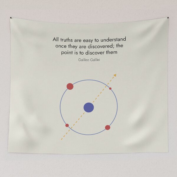 Item preview, Galileo Galilei Physics Quote Minimalist Abstract Art Design designed and sold by kakarikihill.