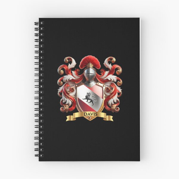 Item preview, Davis Family Crest Engraved Silver Lion on RedWhite Diagonal Division designed and sold by Highlandkings.
