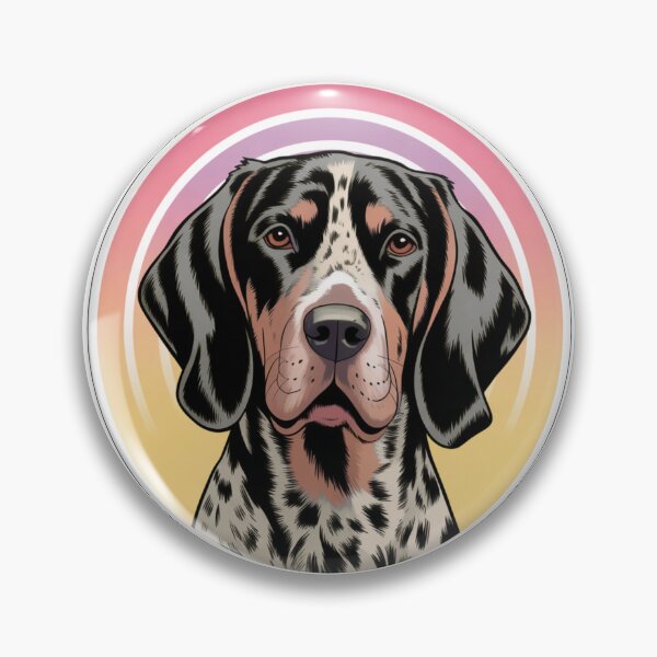 Item preview,  Bluetick Coonhound Peeking Dog in Crack Round  designed and sold by Playful Strokes pom@pom.
