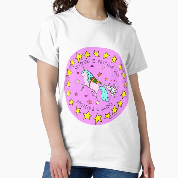 Item preview, Anything is possible with Prosecco & a Unicorn Sticker designed and sold by Illustratella.