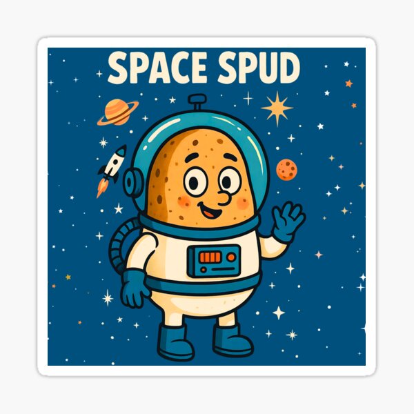 Artikel-Vorschau von Space Spud – Retro-Kartoffel-Astronautenabenteuer, designt und verkauft von Spuddyssentials.