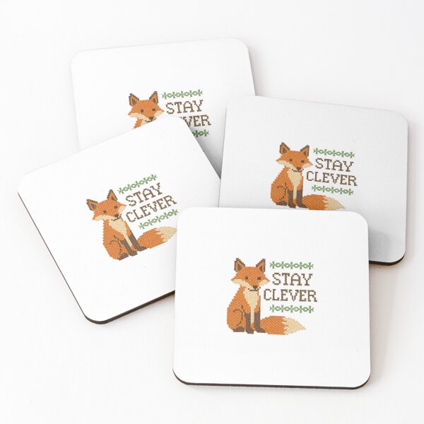 Item preview, Stay Clever Fox Cross-Stitch Style – Rustic Embroidery Animal Design designed and sold by DJCApparel.