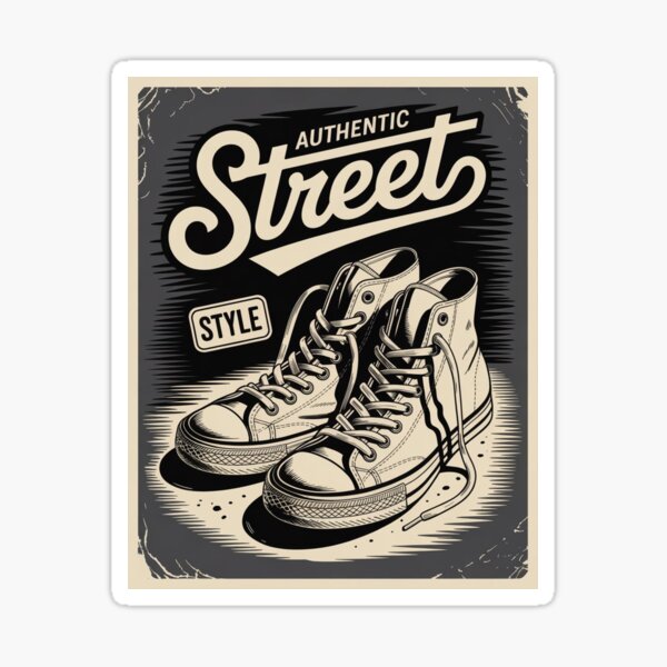 Item preview, Authentic Street Style Vintage Sneakers Illustration designed and sold by GoodDesigShop.