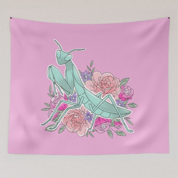 Item preview, Praying Mantis and Flowers designed and sold by witchlingart.