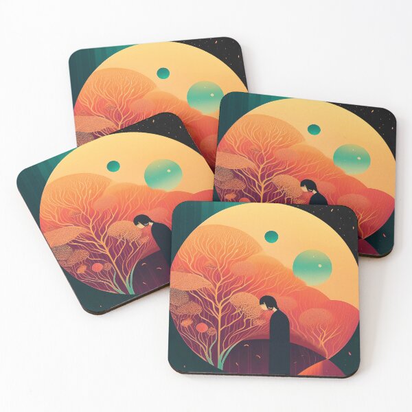Item preview, Contemplative Figure in Abstract Autumn Landscape designed and sold by love-it-buy-it.
