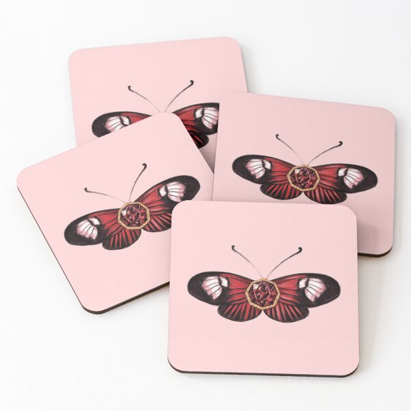 Item preview, Birth Gemstone Butterfly (January) - Common Postman Butterfly with Garnet designed and sold by Scarlet Swan.