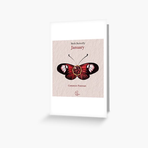 Item preview, Birth Gemstone Butterfly (January) - Common Postman Butterfly with Garnet designed and sold by Scarlet Swan.