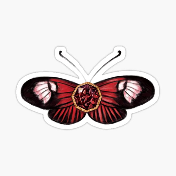 Item preview, Birth Gemstone Butterfly (January) - Common Postman Butterfly with Garnet designed and sold by Scarlet Swan.