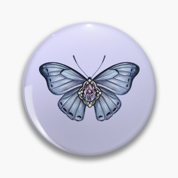 Item preview, Birth Gemstone Butterfly (June) - White Morpho Butterfly with Alexandrite Gemstone designed and sold by Scarlet Swan.