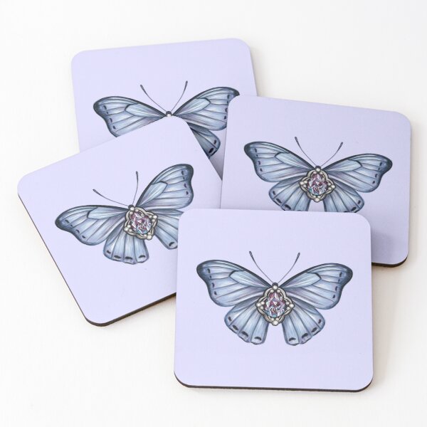 Item preview, Birth Gemstone Butterfly (June) - White Morpho Butterfly with Alexandrite Gemstone designed and sold by Scarlet Swan.
