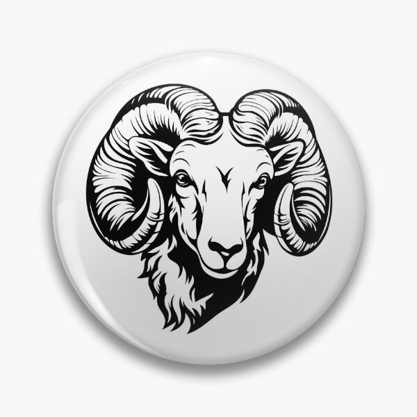 Item preview, Ram Bighorn Sheep Head Curved Antler Ovis Aries Ruminant designed and sold by inkoutninja.