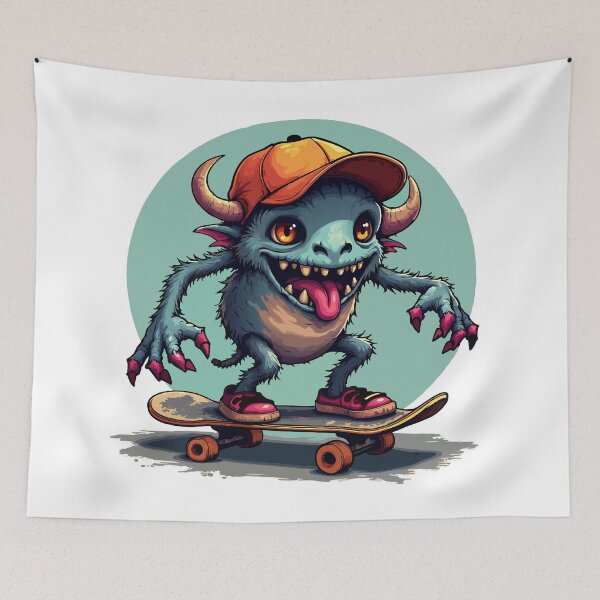 Item preview, Skater Monster | Cartoon Goblin on a Skateboard designed and sold by NovaProArt.
