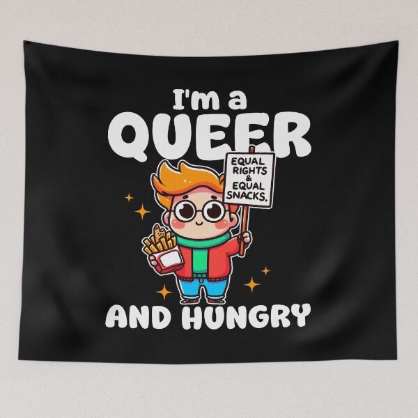 Item preview, I'M A QUEER AND HUNGRY - LGBTQA+ GIFT designed and sold by KEF Custom.