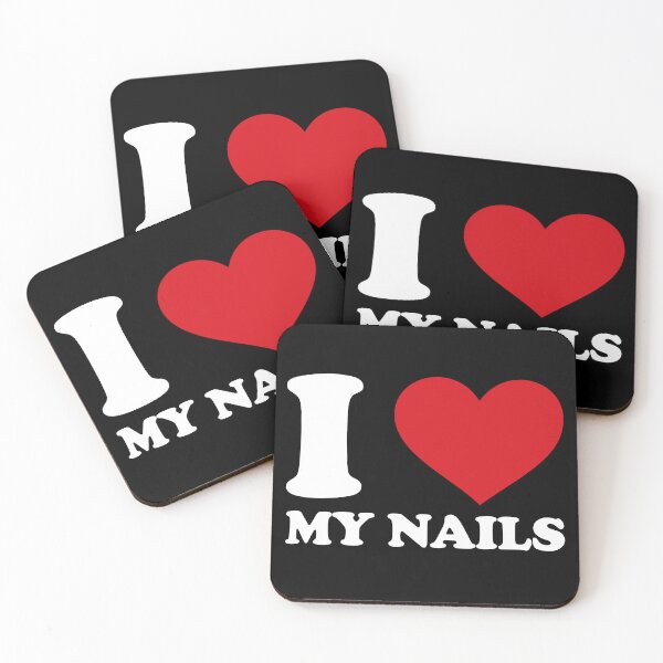 Item preview, I Love My Nails – Minimal White Heart Design designed and sold by EmeraldeaArt.