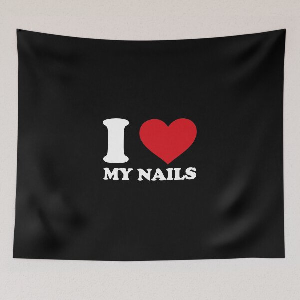 Item preview, I Love My Nails – Minimal White Heart Design designed and sold by EmeraldeaArt.