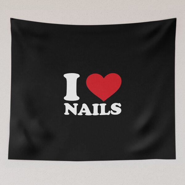 Item preview, I Love Nails – White Design with Red Heart for Nail Art Fans designed and sold by EmeraldeaArt.