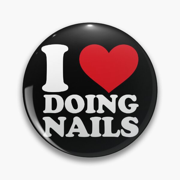 Item preview, I Love Doing Nails – White Text Red Heart Design designed and sold by EmeraldeaArt.