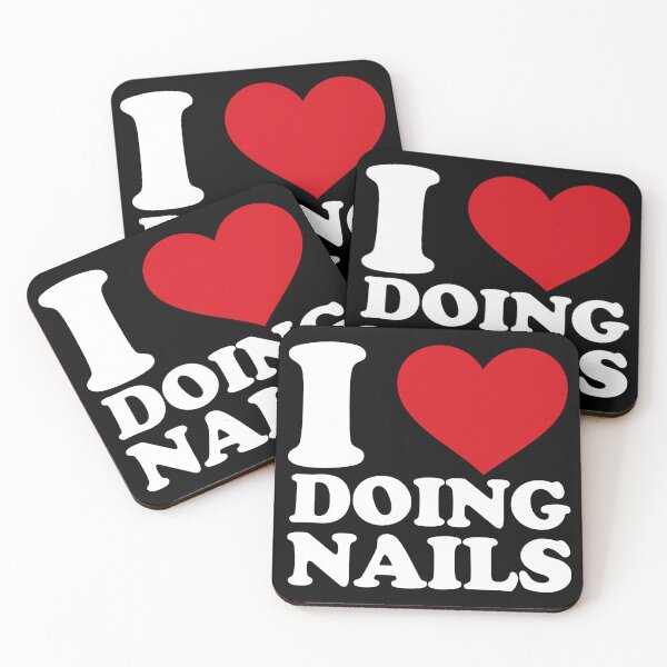 Item preview, I Love Doing Nails – White Text Red Heart Design designed and sold by EmeraldeaArt.