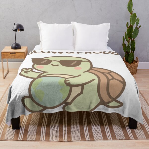 Item preview, Kawaii Turtle with Sunglasses and Globe – "Slow & Proud" designed and sold by ploen kongsuwan.