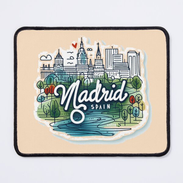 Item preview, Minimalist Madrid Spain Watercolor Cityscape Sticker , designed and sold by PaintMeWorld.