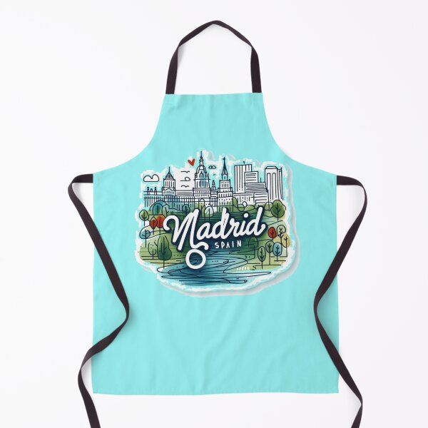 Item preview, Minimalist Madrid Spain Watercolor Cityscape Sticker , designed and sold by PaintMeWorld.