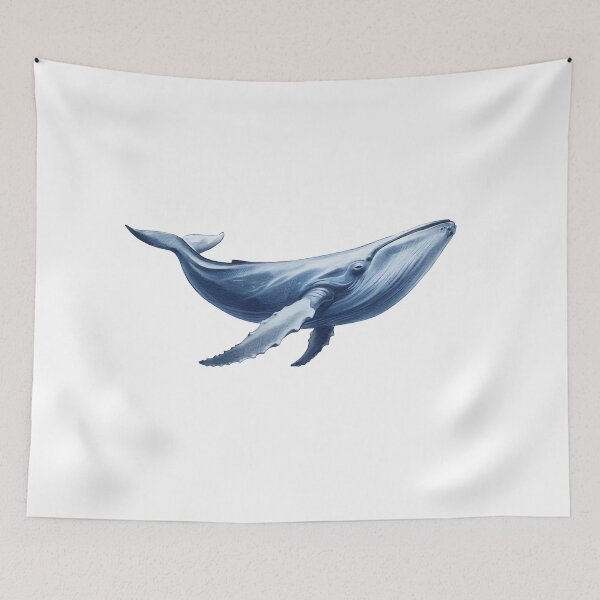 Item preview, Humpback whale gracefully swimming through deep blue ocean waters in a serene underwater environment designed and sold by Ms. Iryna.