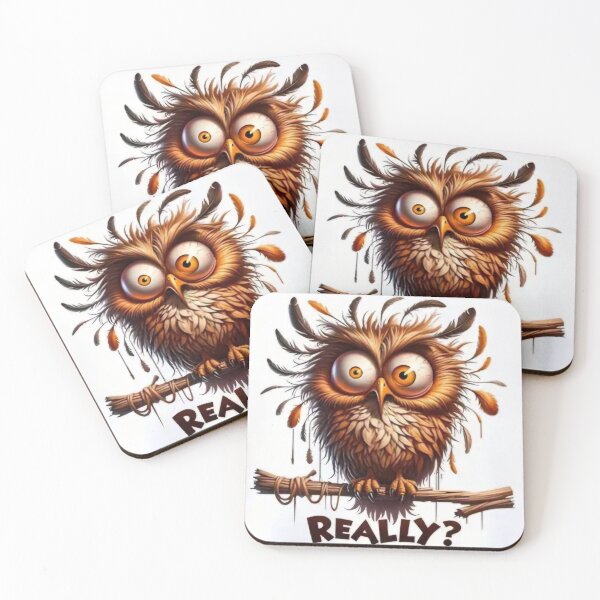 Item preview, Crazy Owl Saying "Really?" – Funny Cartoon Bird Illustration designed and sold by EMOTION SHOP.