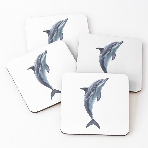 Item preview, Dolphin leaps gracefully above the water's surface near a coastal area at sunrise designed and sold by Ms. Iryna.